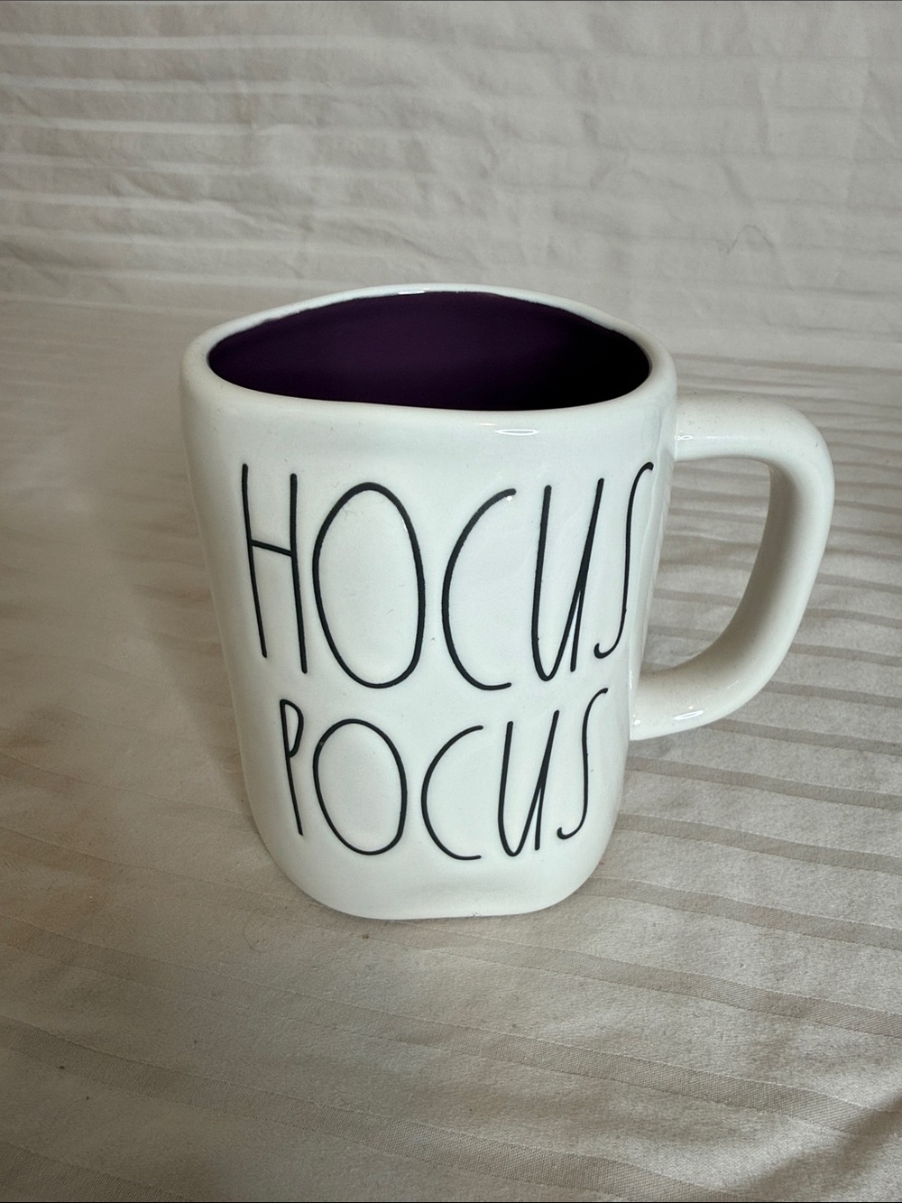 Rae Dunn White 'Hocus Pocus' Mug with Purple Interior